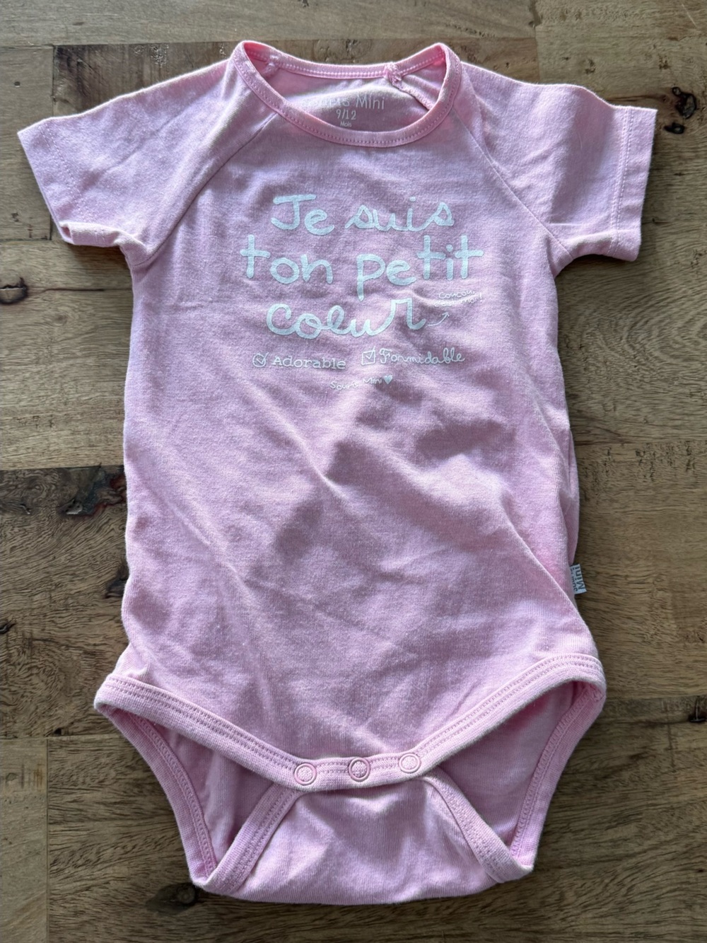 Souris Mini Baby Pink Kids One Piece Bodysuit sz 9-12 months